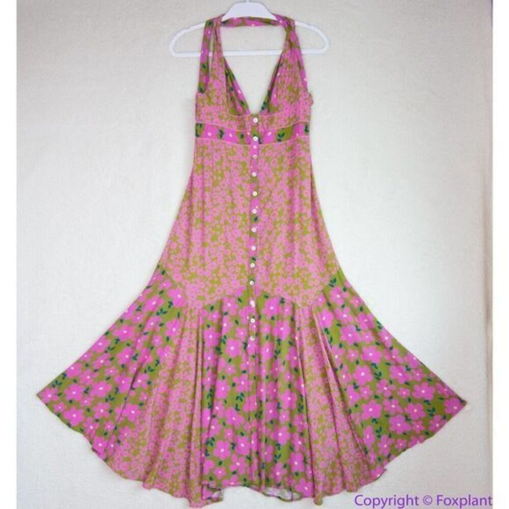 NEW Free‎ People Floral Dewberry Maxi Dress pink, XS